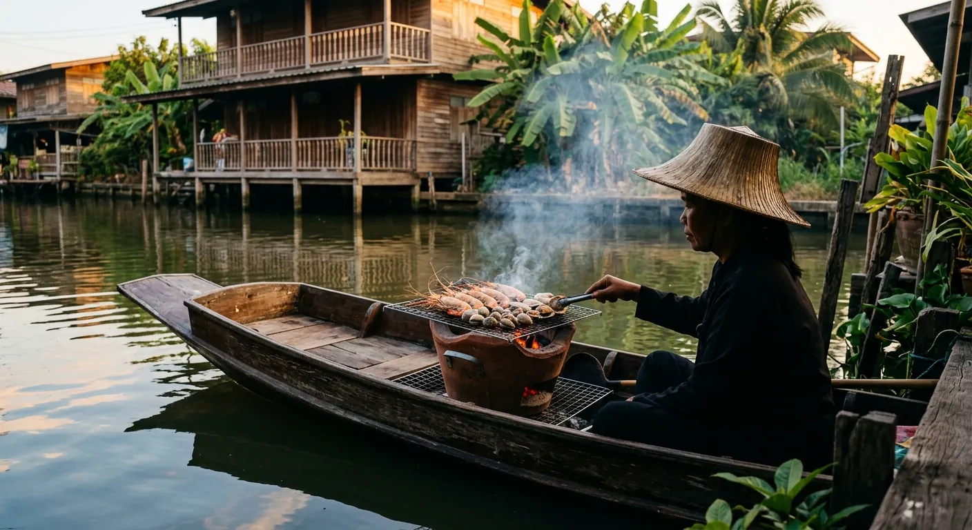 文章封面，呈現安帕瓦船上炭烤海鮮的畫面