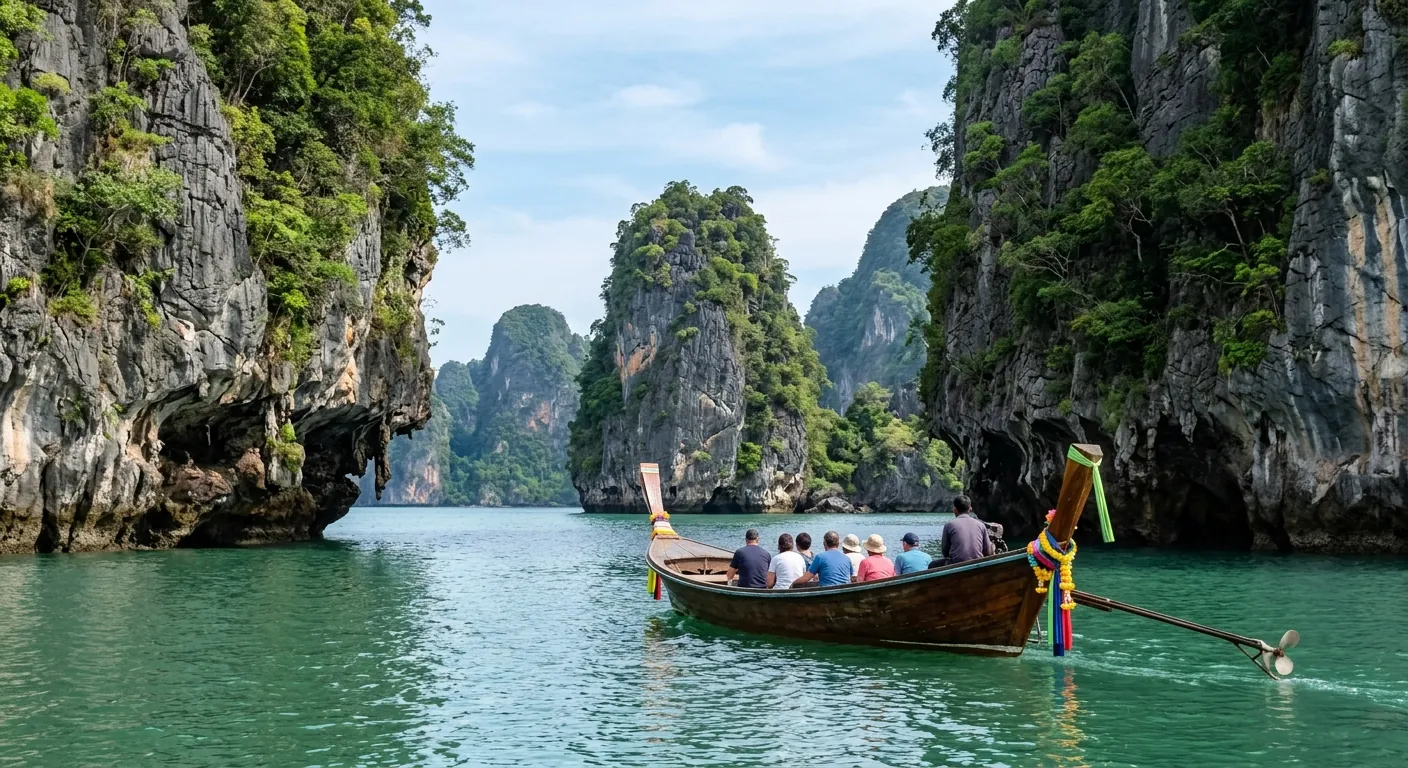 呈現攀牙灣國家公園的海景，說明這類行程以看景為主